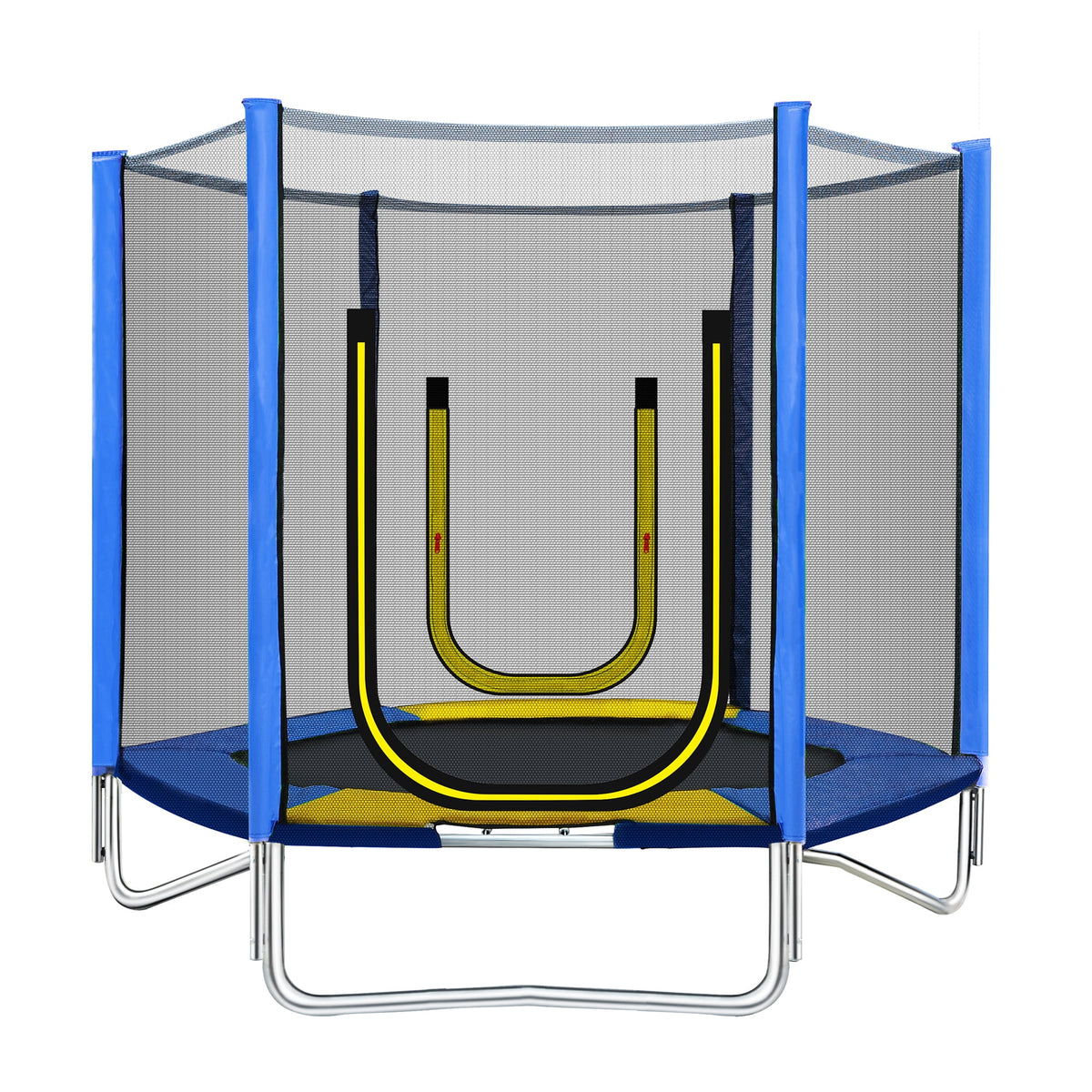 7FT Trampoline for Kids,Outdoor Recreational Trampoline with Safety Enclosure Net,Blue