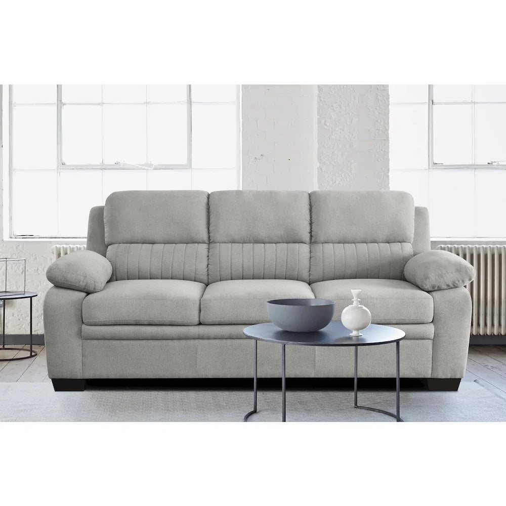 Lexicon Holleman Modern Textured Fabric Sofa with Pillow-top Arms in Light Gray