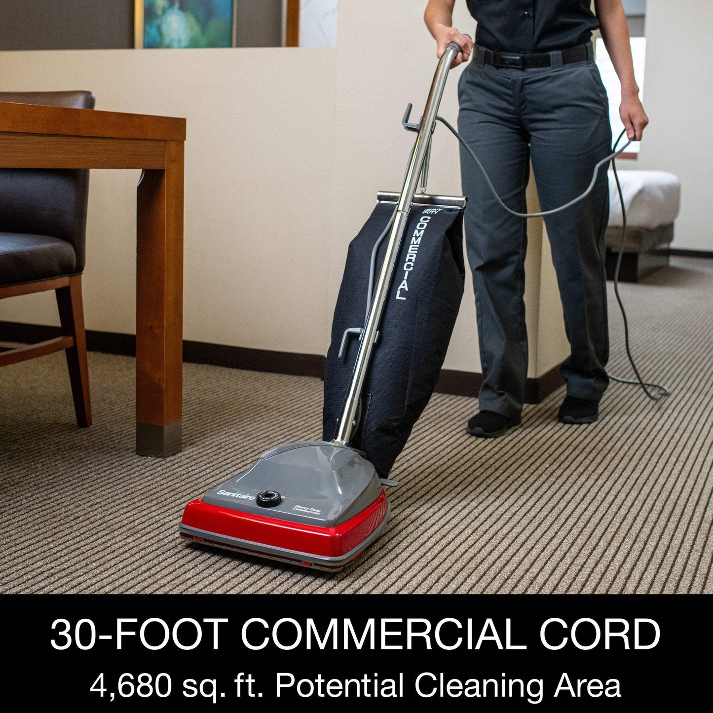 Sanitaire Upright Vacuum Cleaner SC679K, 12" Cleaning Width, 30' Cord