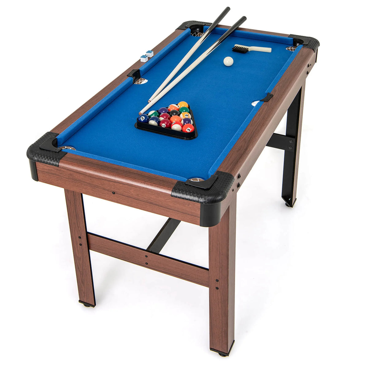 Costway 48" Pool Table for Kids & Adults with Full Set of Balls 2 Cue Sticks 2 Chalks Green
