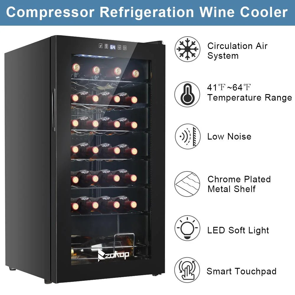 Ktaxon 18 Bottle Compressor Wine Cooler Freestanding Wine Fridge, Fast Cooling, Low Noise