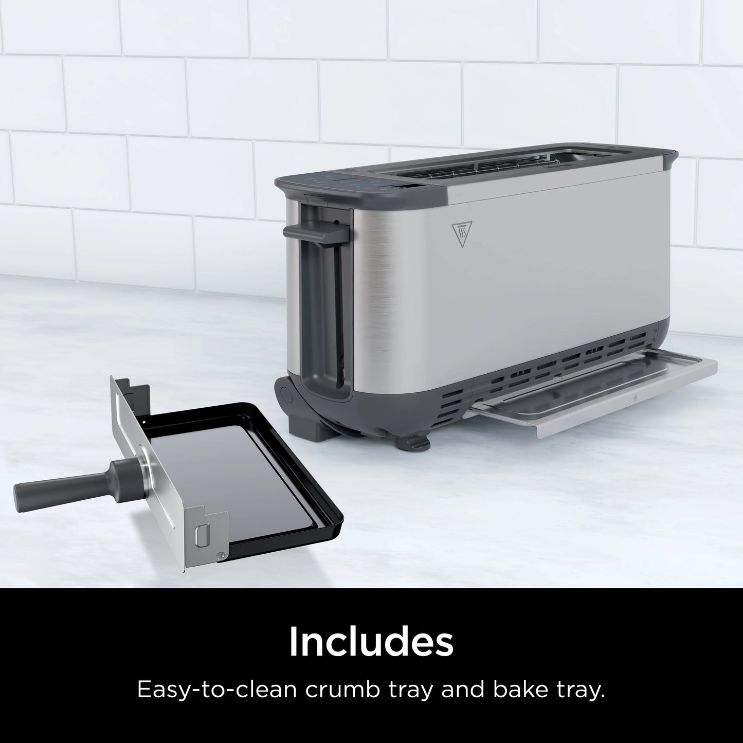 Ninja? Foodi? 2-in-1 Flip Toaster, 2-Slice Toaster, Compact Toaster Oven, Snack Maker, 1500 Watts, ST100