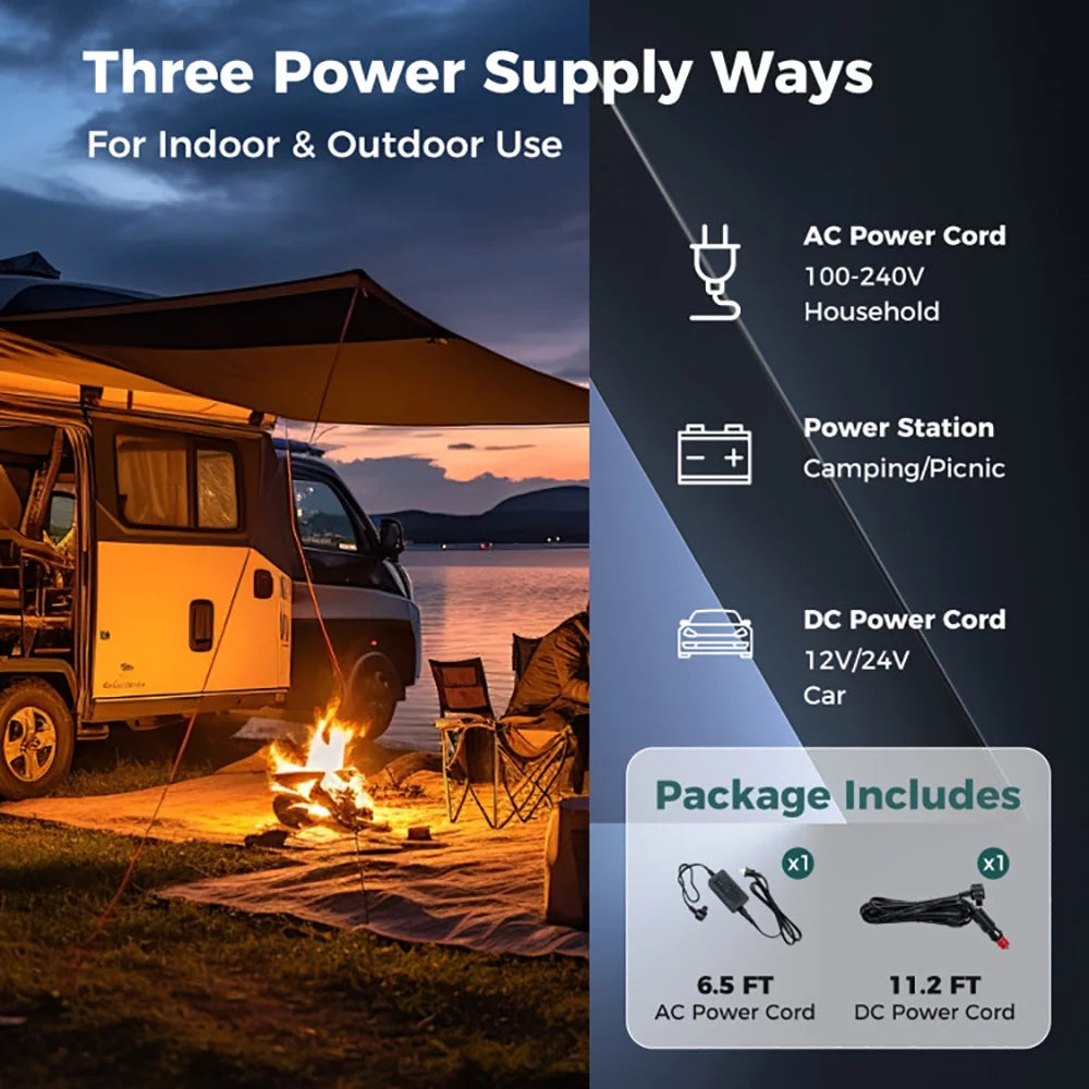 Spaco Dual Zone 12V Car Refrigerator for Vehicles Camping Travel Truck RV Boat Outdoor and Home Use-Green, Quart Portable Freezer Electric Cooler Car Refrigerator