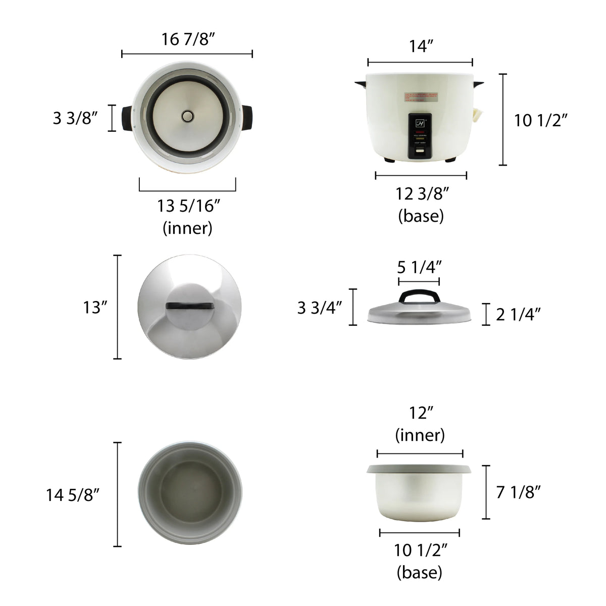 Excellante 30 cup/ 60 bowls rice cooker and warmer, non-stick inner pot, commercial grade, comes in each