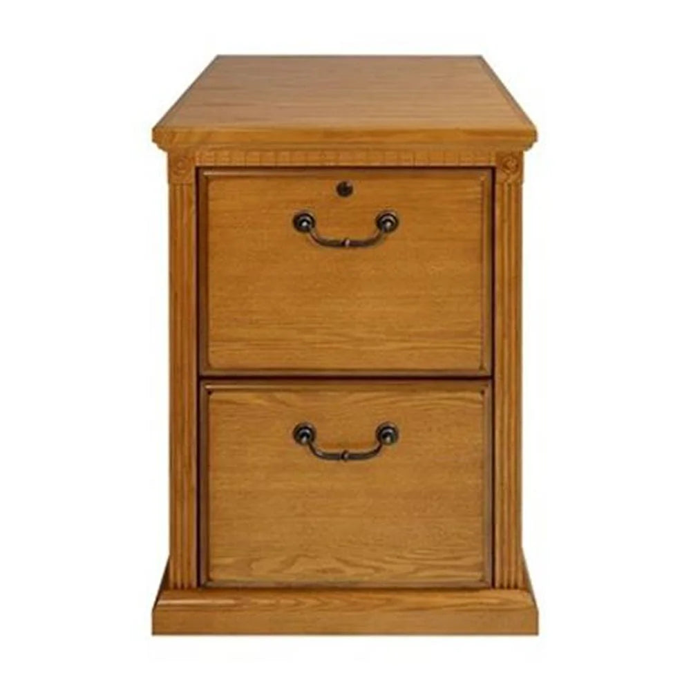 Martin Furniture Huntington Transitional Oxford 2 Drawer Wood File Cabinet - Oak