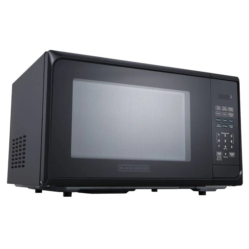 1.1 cu ft 1000W Microwave Oven - Stainless Steel Black: Countertop, Child Lock, 6 One-Touch Settings