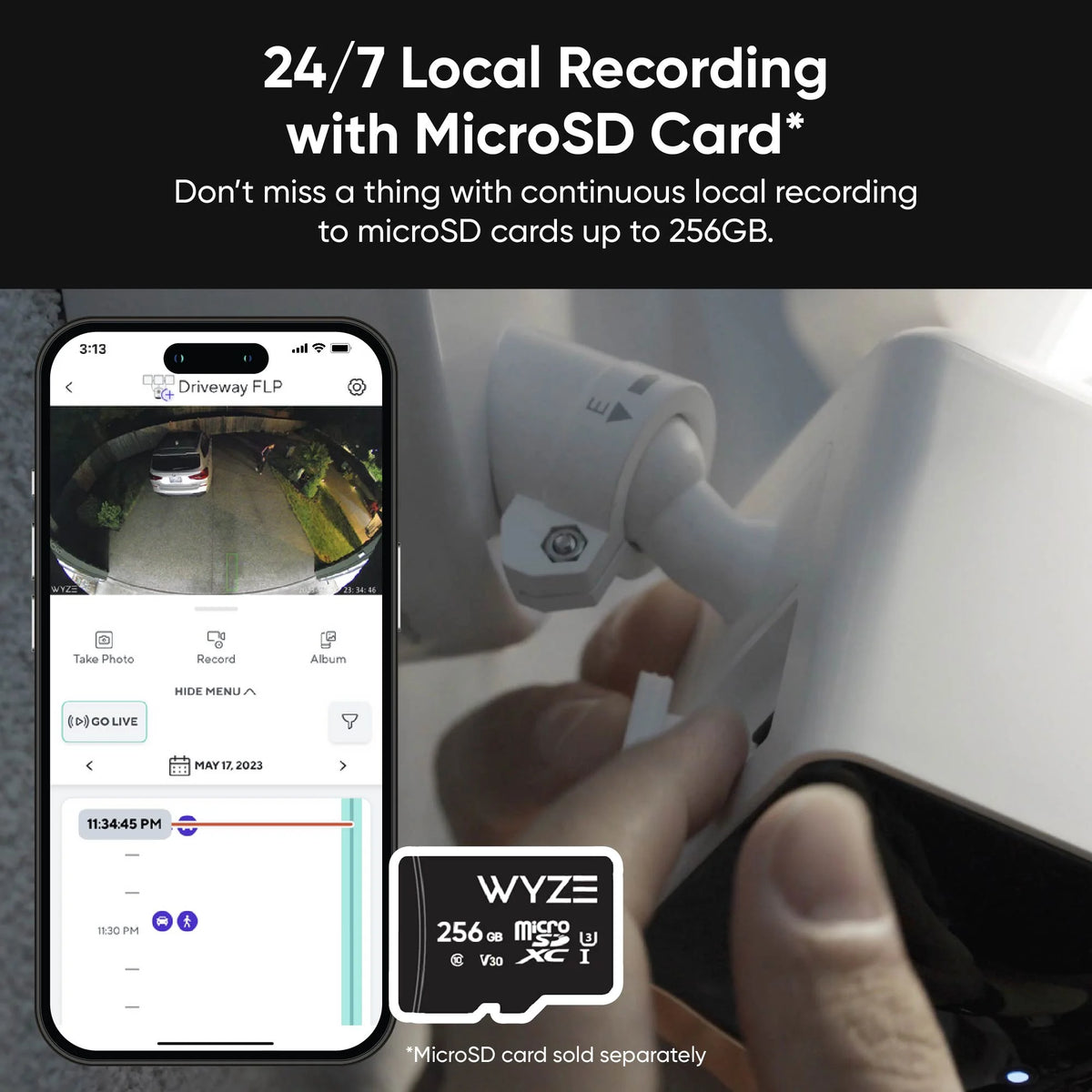 Wyze - Floodlight Camera Pro, 3000 Lumen LEDs, 180�� Wide View, 2k HD Outdoor Wi-Fi Floodlight Home Security Camera - Black