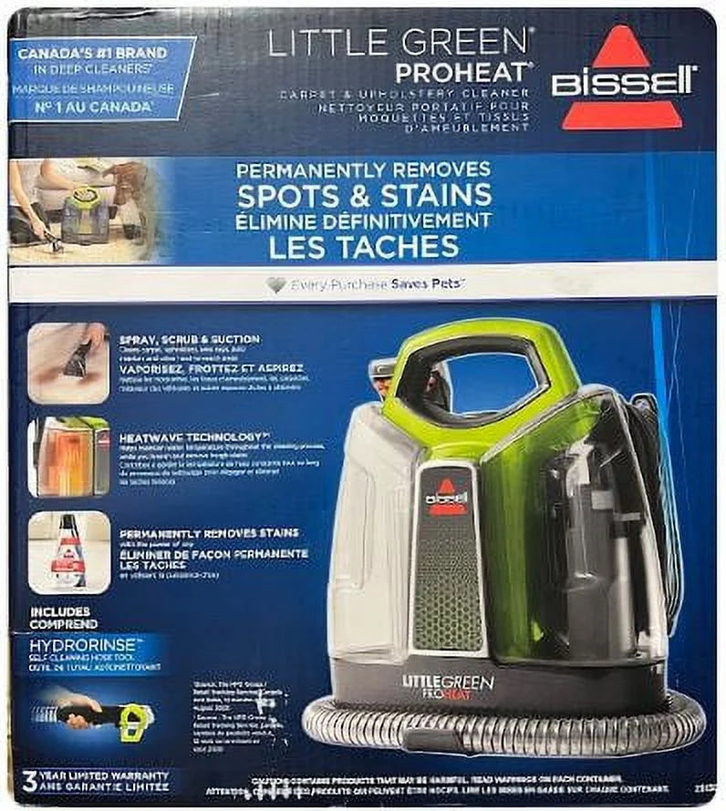 Bissell Little Green Pro Heat Cannister Vacuum Cleaner - Portable