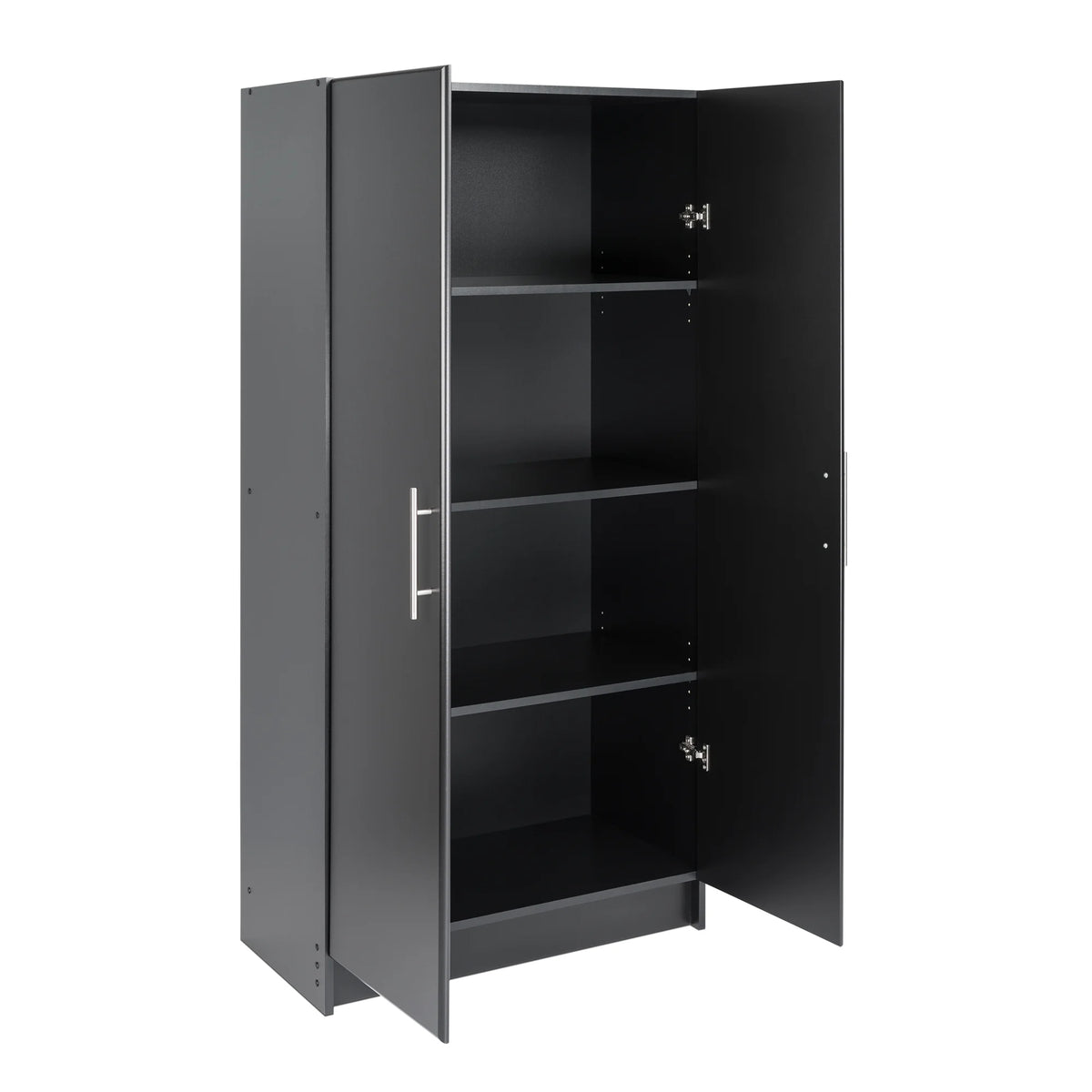 Prepac Adjustable Shelves Cabinet - Functional Tall Garage Table, 16"D x 32"W x 65"H Freestanding Garage Cabinet with 2-Doors, Espresso - EES-3264