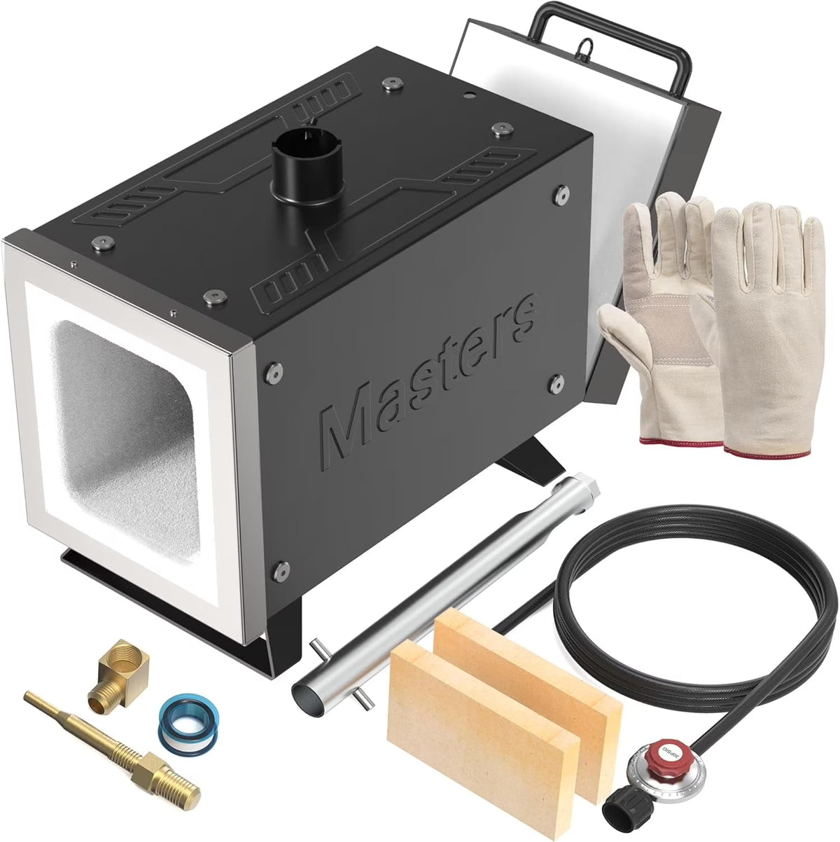 MMasters Portable Propane Forge, 2-Burner 2600��F Blacksmithing Forge for Knife Making, Metalworking, Horseshoe Forging, Gas Welding Kit