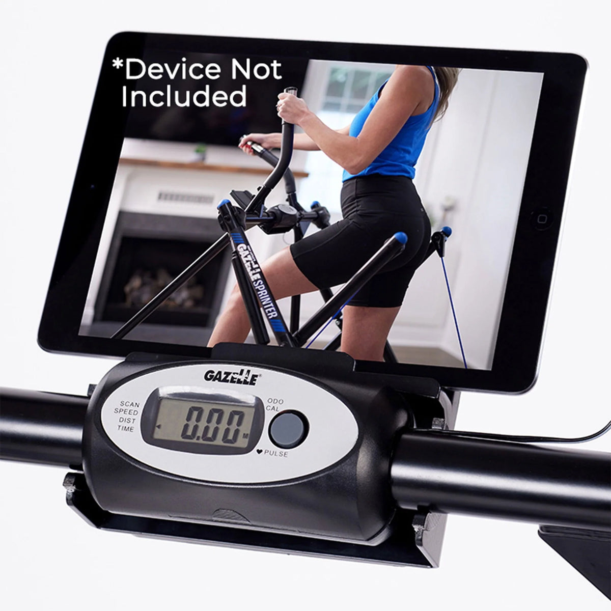 Gazelle Sprinter Low Impact Exercise Machine w/ Grip Pulse Fitness Tracker