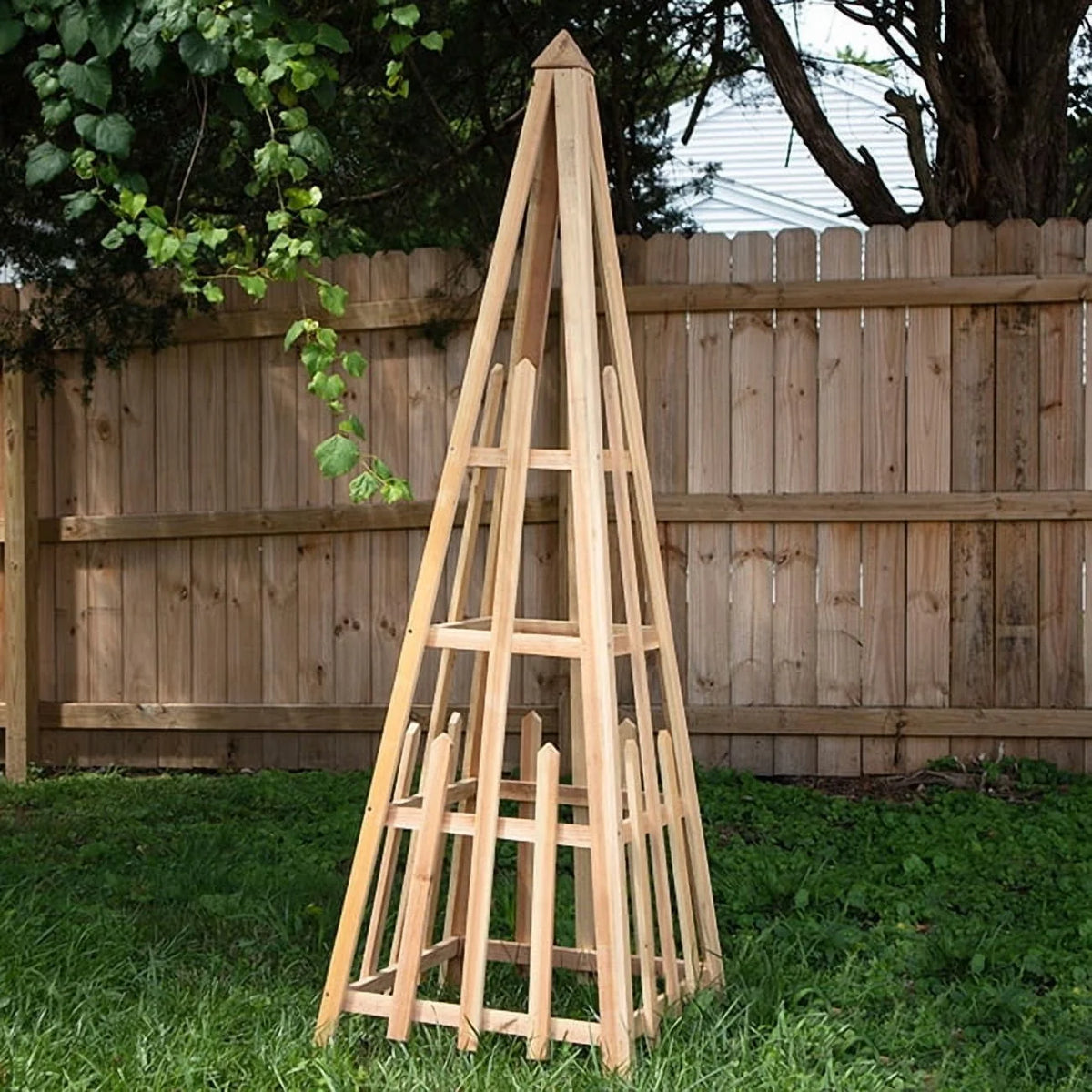 Premium Cedar Pyramid Trellis by Prime Retreat, 72"H