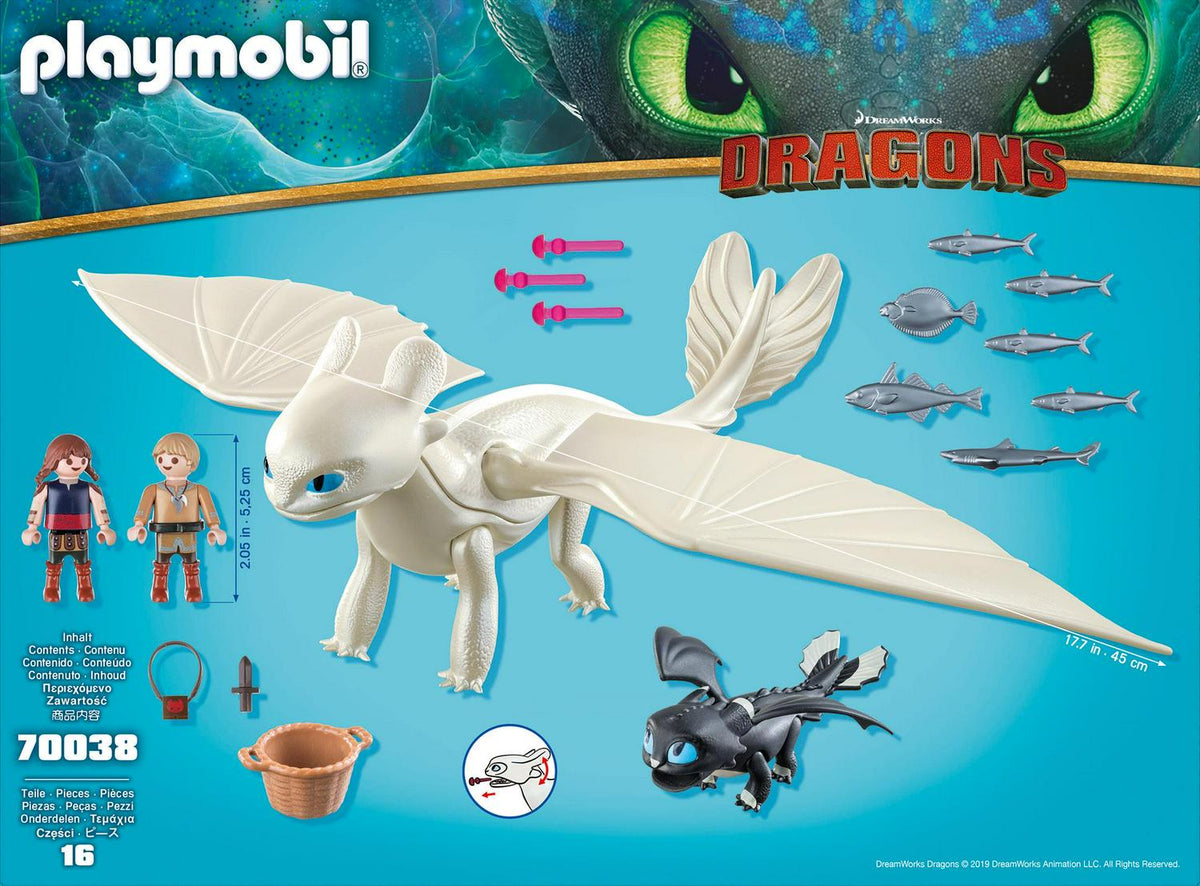 PLAYMOBIL How to Train Your Dragon III Light Fury with Baby Dragon and Children Action Figure Sets