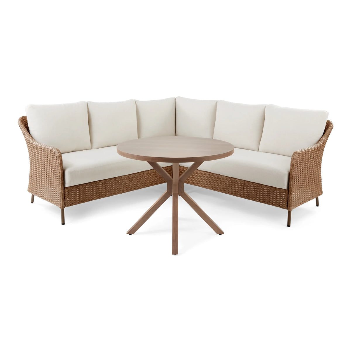 Mainstays Chelsea Outdoor Patio 4-Pieces Sectional Dining Set, Blue
