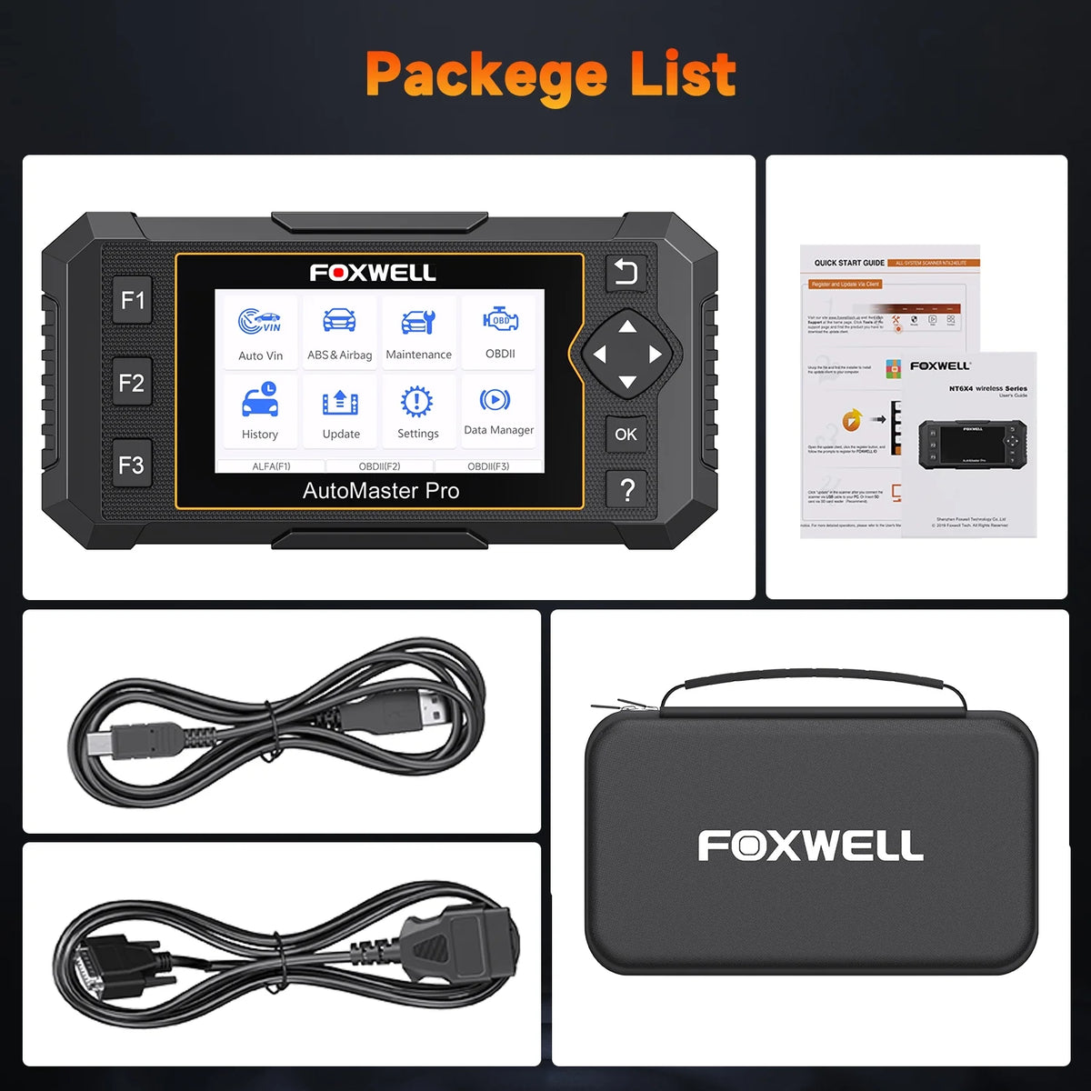 FOXWELL NT650 PRO OBD2 Scanner Car Diagnostic Bidirectional Diagnostic Scan Tool 25+ Maintenance Service OBDII Car Code Reader Automotive Analyzer Lifetime Free Update via Wi-Fi