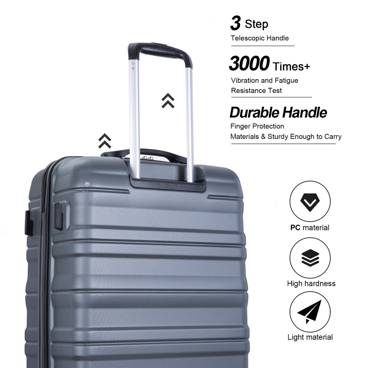 Tripcomp Hardside Luggage Set 3-Piece Set (21/25/29) Lightweight Suitcase 4-Wheeled Suitcase Set(Purple)