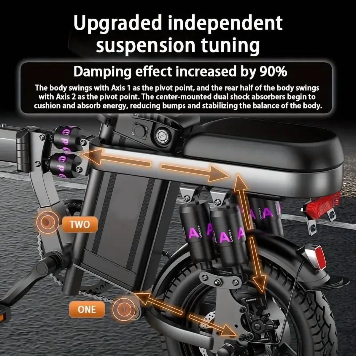 Folding Electric Bike for Adults,500W 20MPH 32Miles,48V 15AH Removable Battery,Small City Commuting E-bike with Full Suspension, LCD Display