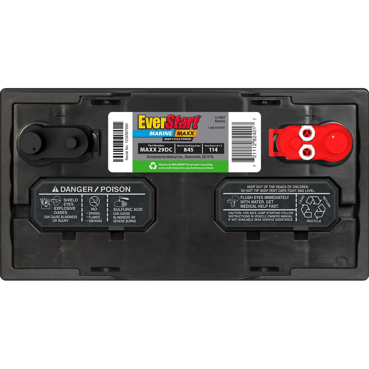 EverStart Maxx Marine Battery, Group Size 29DC 12 Volt, 845 CCA*