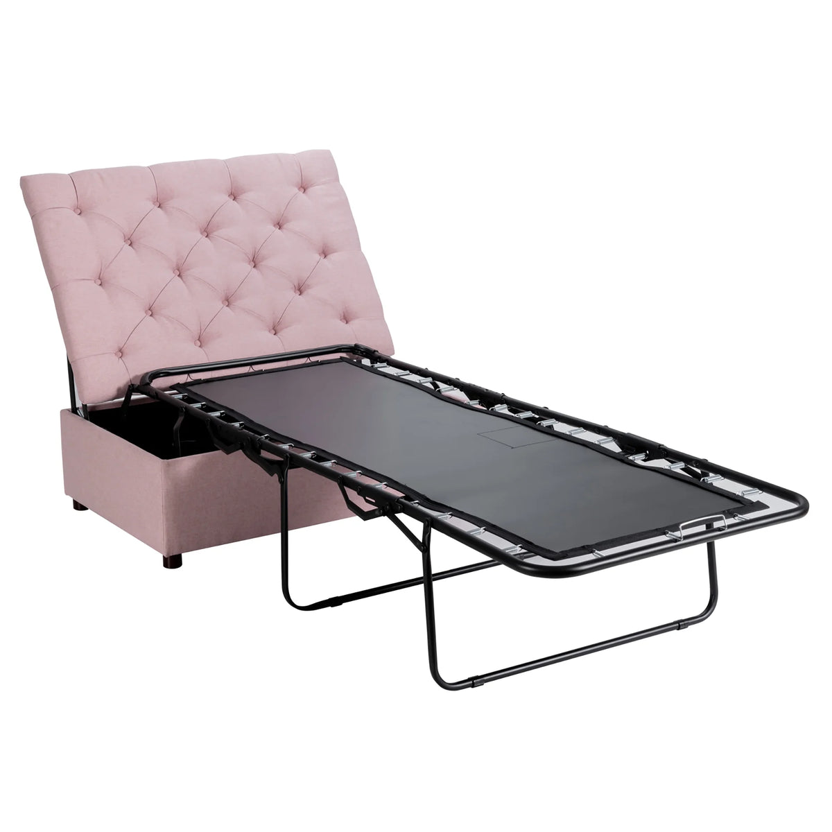 Costway Modern Solid Wood Folding Beds with Ottoman, Grey