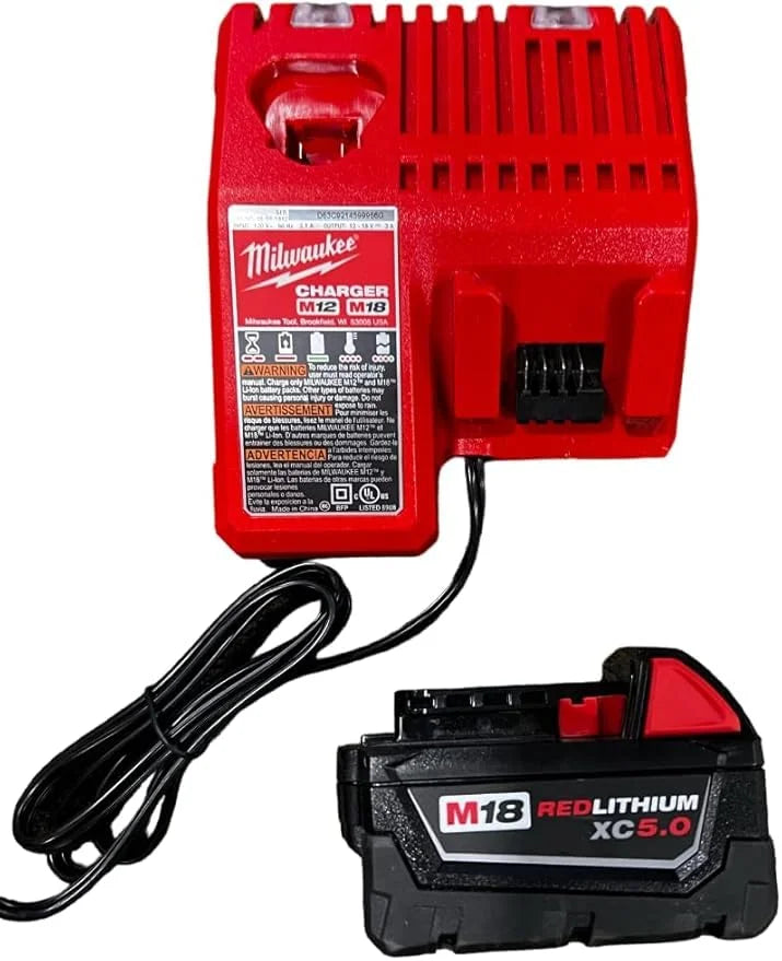 Milwaukee M18 2848-20 Inflator Kit with 48-11-1850 5.0 Battery and Charger