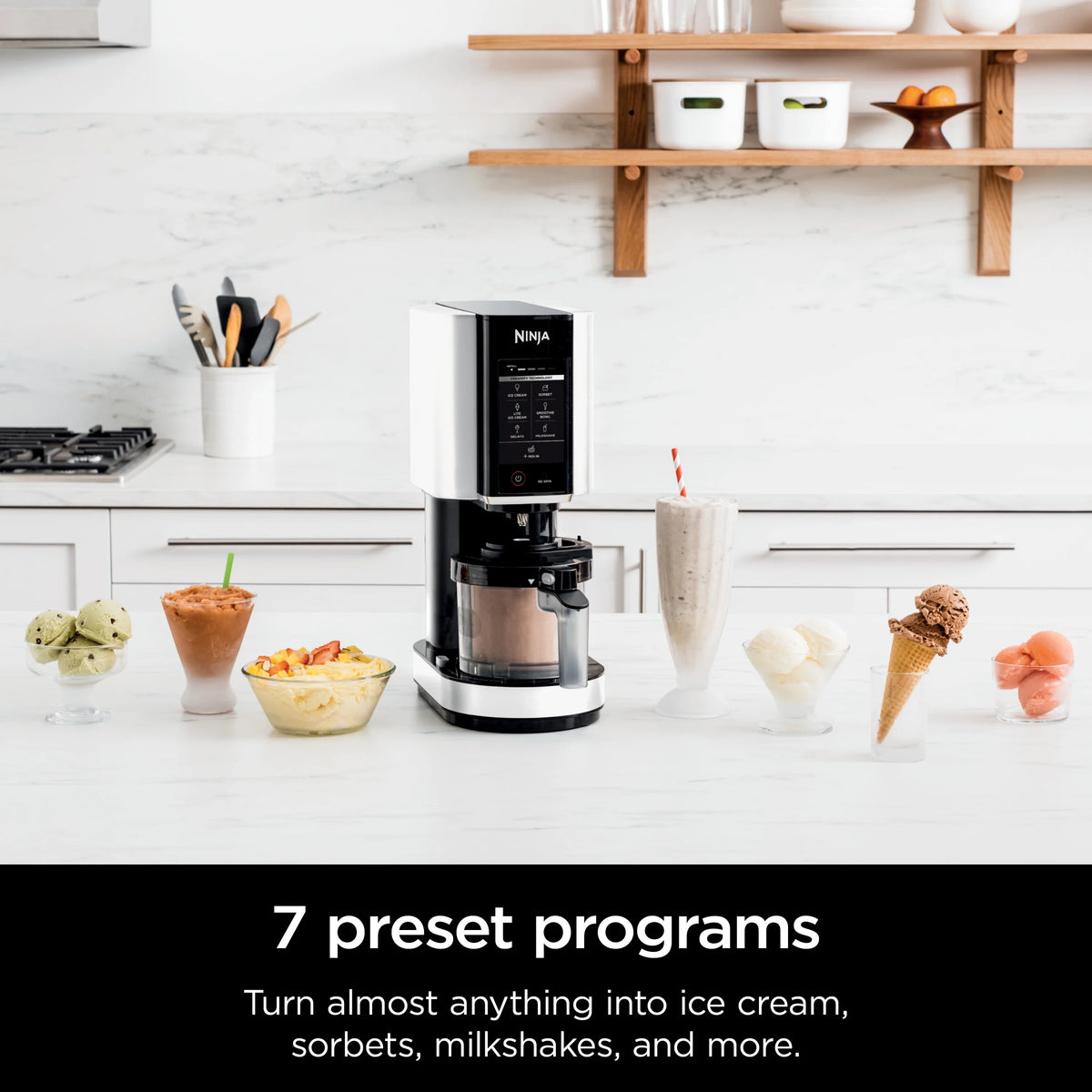 Ninja?? CREAMi??, Ice Cream Maker and Frozen Treat Maker with 7 One-Touch Programs, NC300WMWH