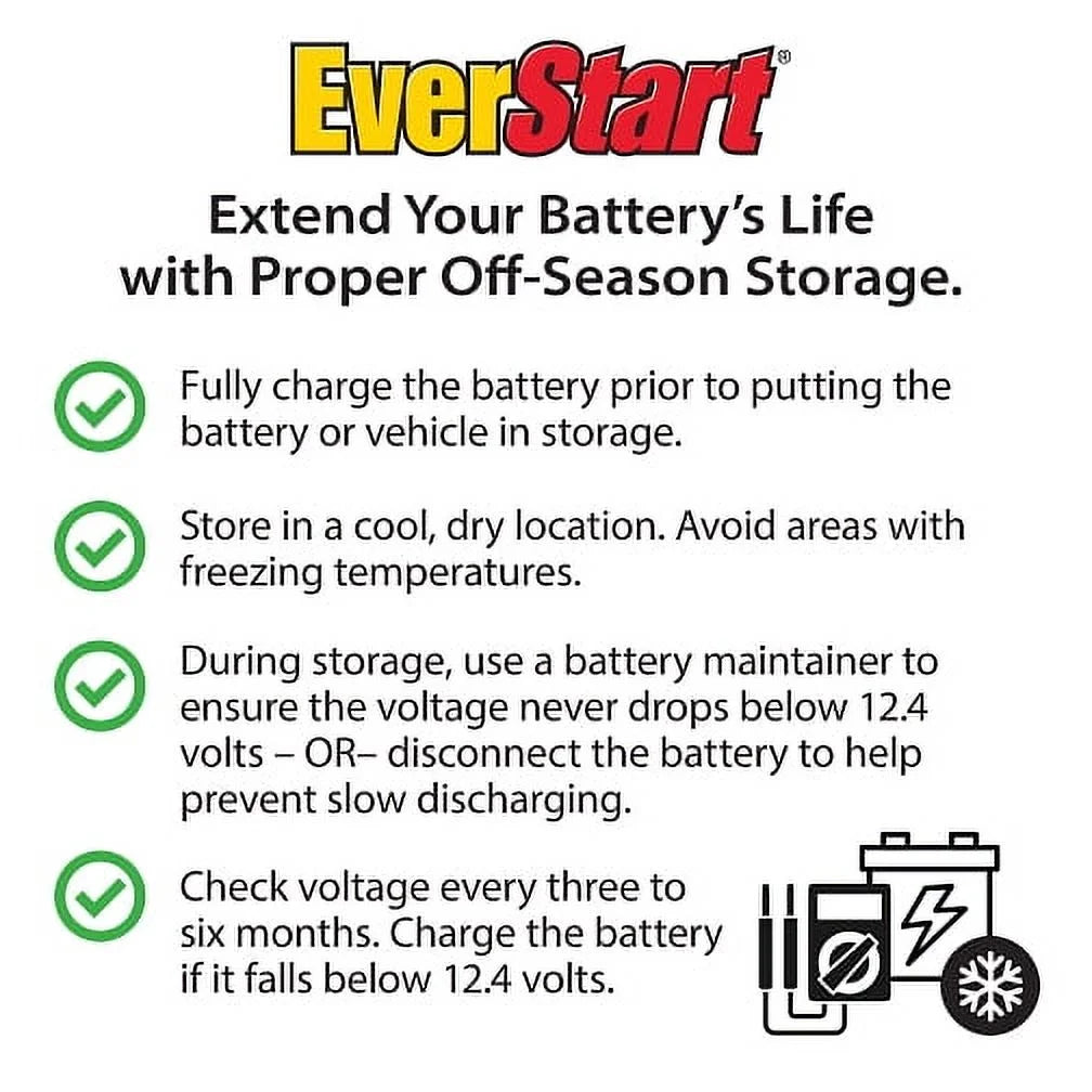 EverStart Lead Acid Marine & RV Deep Cycle Battery, Group Size 24DC 12 Volt, 690 MCA*