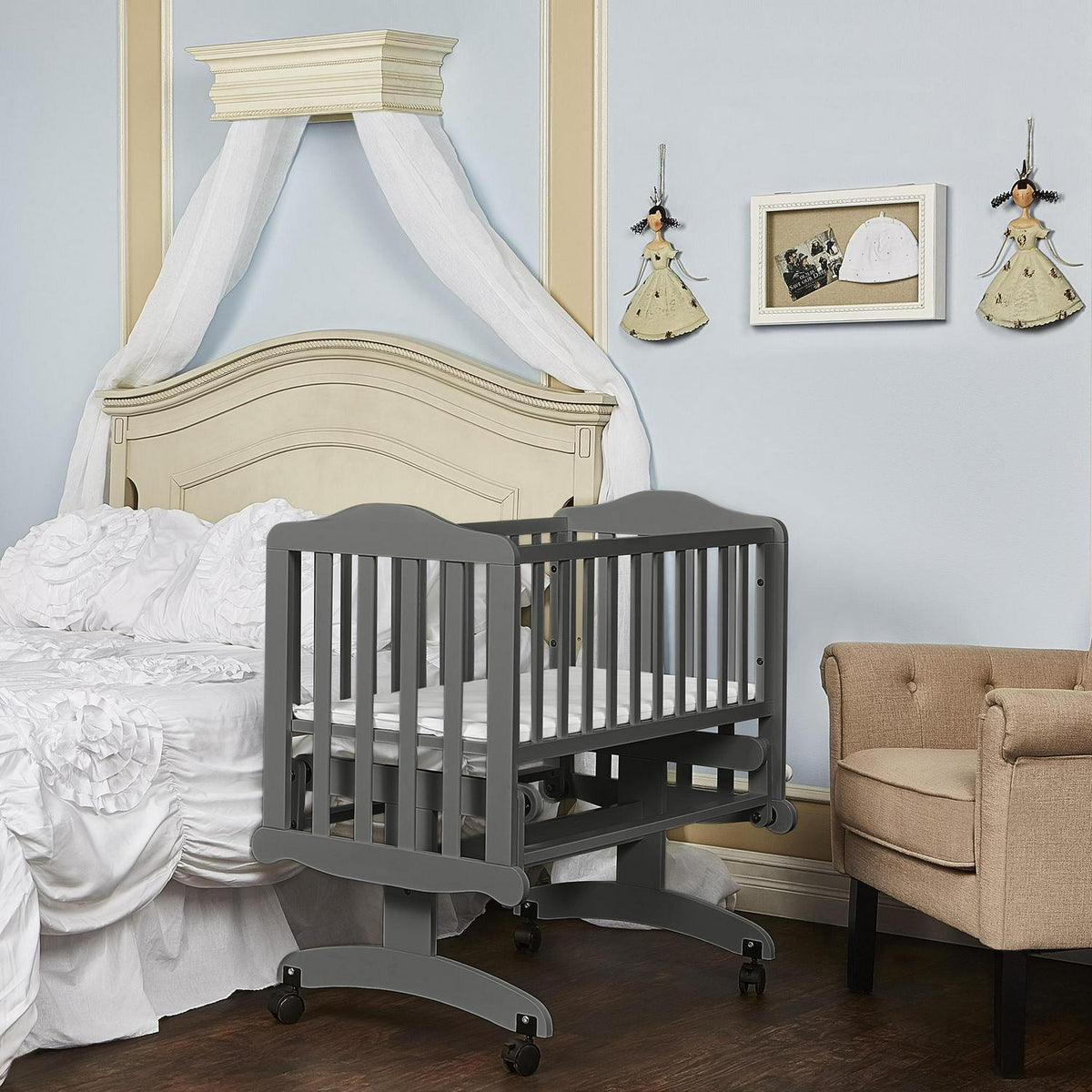 Dream On Me Lullaby Cradle Glider. Steel Gray