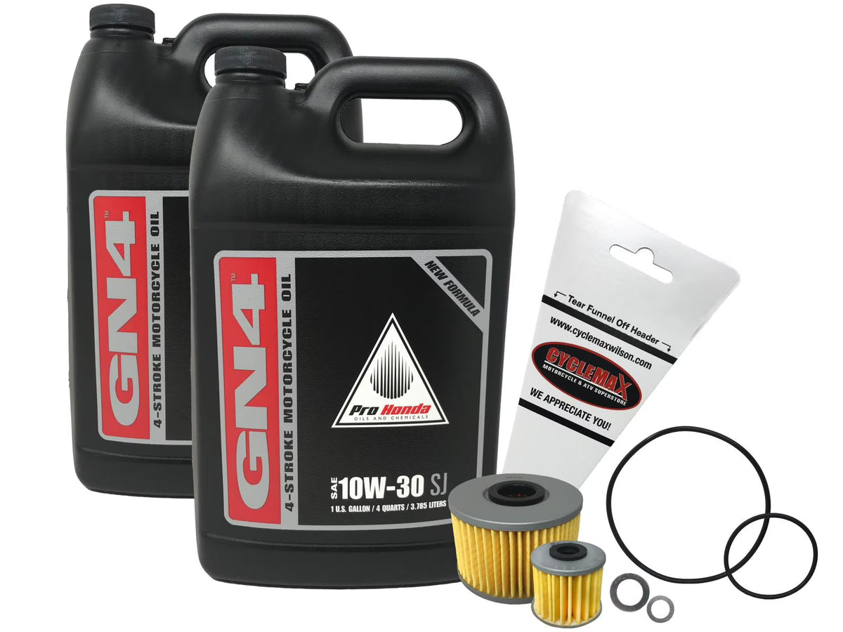 Cyclemax Oil Change Kit, with 2 Gallons 10W-30 Motor Oil, 2 Oil Filters for Honda Pioneer 1000