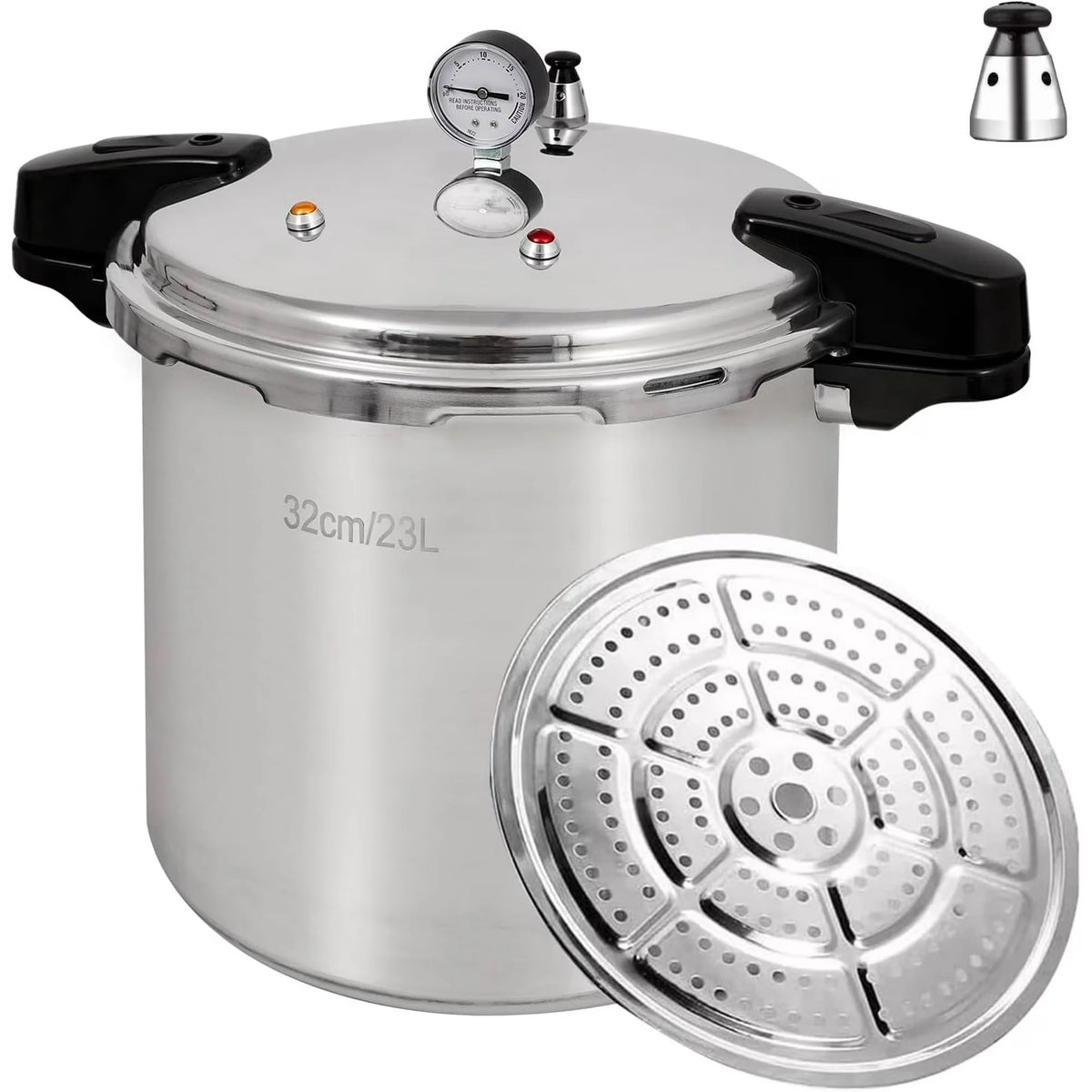 UNIFULL 24 Quart/23 Liter Pressure Cooker,Pressure Canner with Pressure Gauge,Pressure Relief Valve - 15 PSI,and Sealing Ring
