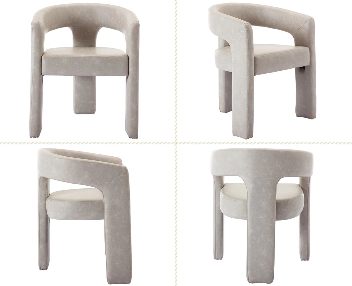 Guyou Modern Sherpa Upholstered Dining Chair, Cute Barrel Side Armchair Kitchen Chair with Armrests and Back for Living Room Dining Room Bedroom, Green