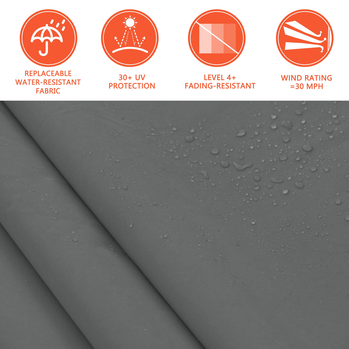 VEIKOUS 8'x7' Retractable Patio Awning Sun Shade Cover with Manual Crank, Beige