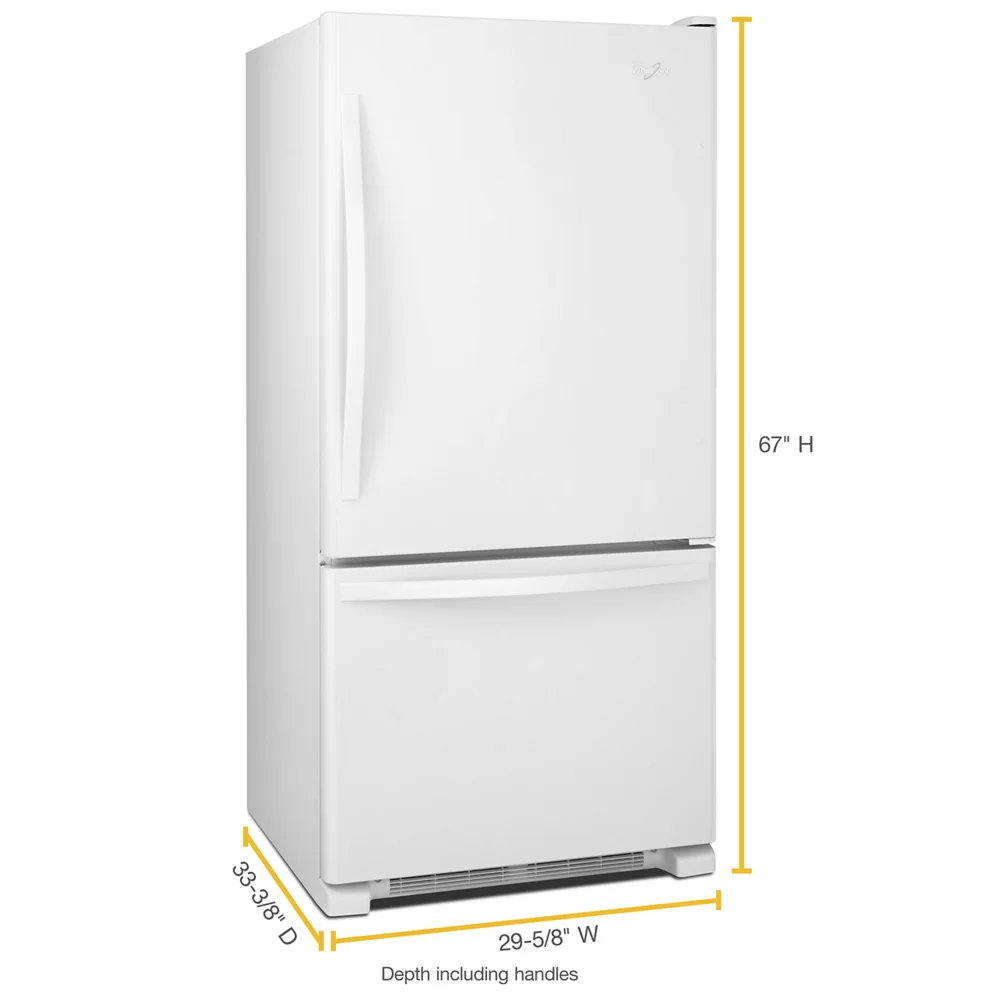 Whirlpool WRB329DMBW 18.7 Cu. Ft. White Bottom Freezer Refrigerator