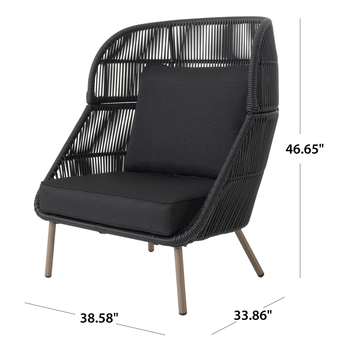 Better Homes & Gardens Tarren Wicker Outdoor Accent Chair with Cushions, Beige