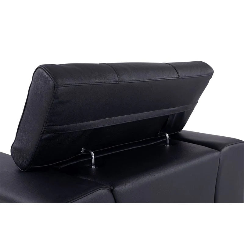 Titan Furnishings 18.5" Modern Genuine Italian Leather Chair in Black