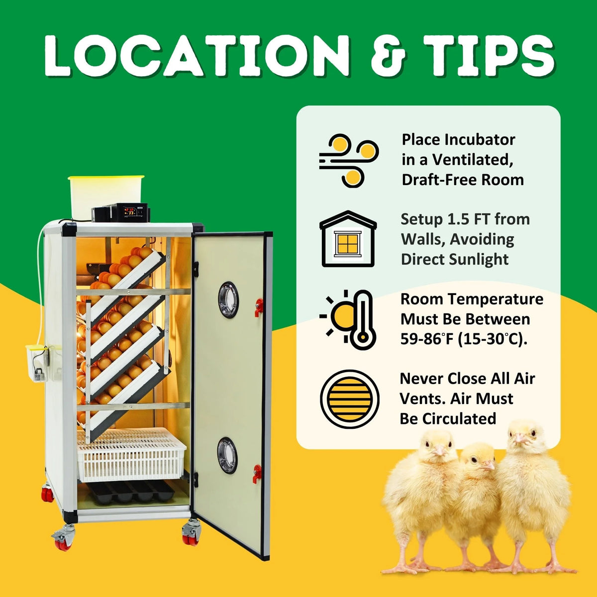 HB175C Egg Incubator with Hatcher Combo. Automatic Egg Turning and Humidity Control, Adjustable Egg Setter Trays, Perfect Poultry Incubator, Set and Forget Design. - Cimuka by Hatching Time
