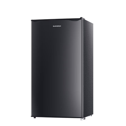 BANGSON 3.2 Cu.Ft. Mini Fridge, Compact Refrigerator with Reversible Door, Silver