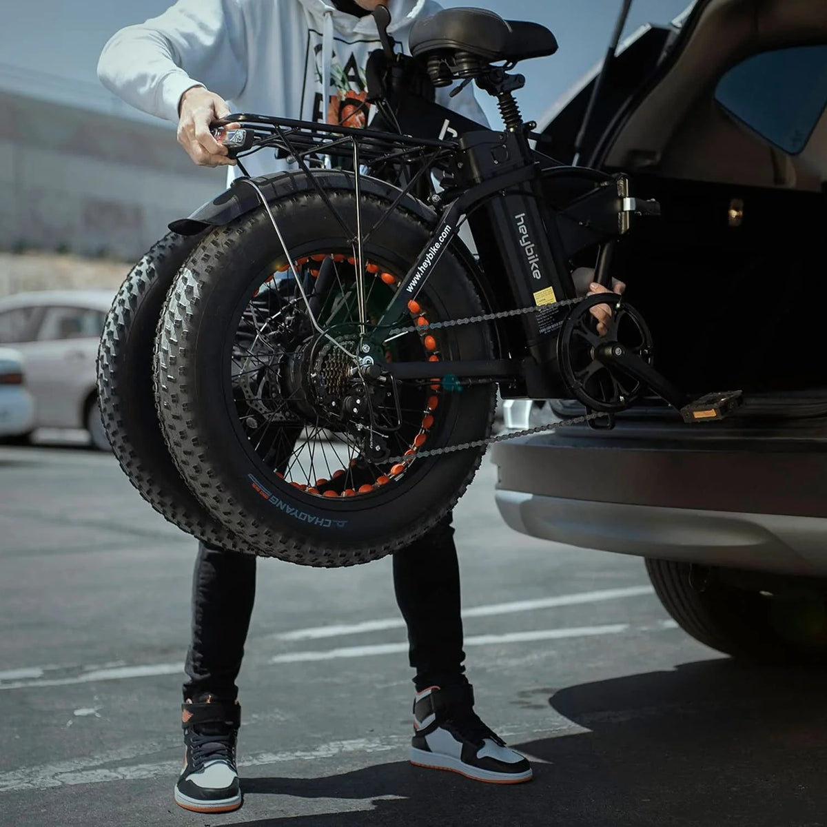 Heybike Mars Electric Bike Foldable 20" x 4.0 Fat Tire Electric Bicycle with 500W Motor, 48V 12.5AH Removable Battery, Dual Shock Absorber Ebike for Adults