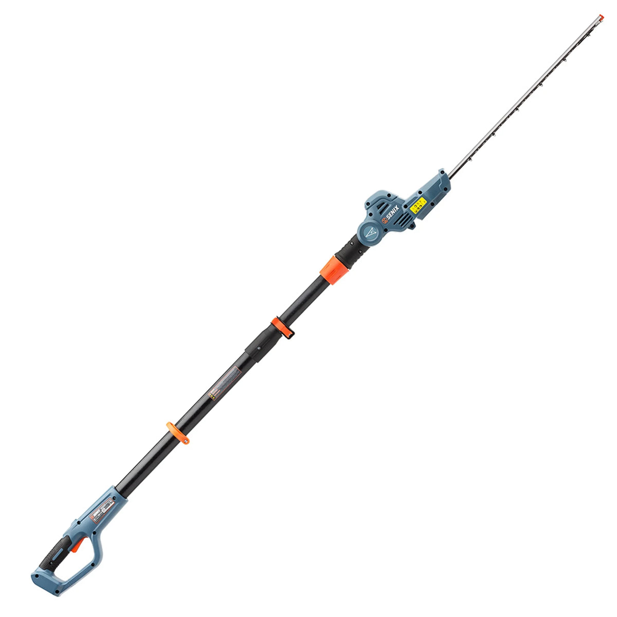 SENIX 20 Volt Max* Cordless Pole Hedge Trimmer 18-Inch Cutting / 21-inch Blade Length with Adjustable Head & Telescoping Shaft, Battery & Charger included, HTPX2-M