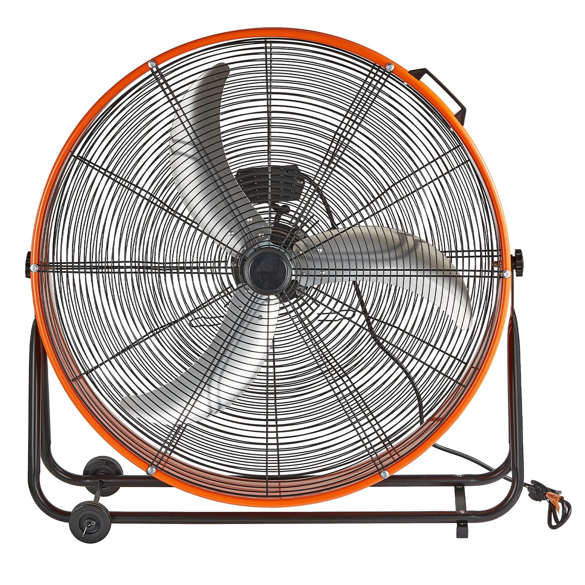 KFFKFF Industrial Drum Fan, 30 Inch with High Speed, 3-Speed 13000CFM, Heavy Duty for Commercial Purposes, 360° Flexible Tilt Mechanism, Ideal for Warehouse, Workshop, Factory, and Basement