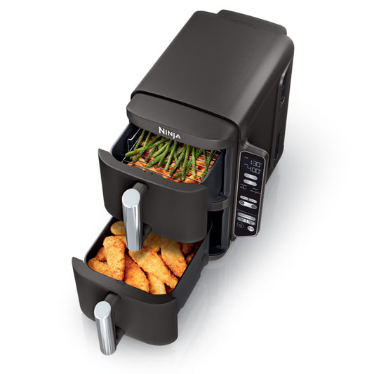 Ninja DoubleStack XL 2-Basket Air Fryer, DoubleStack Technology Cooks 4 Foods at Once, Space Saving Design, 10 QT, 4-in-1, Smart Finish & Match Cook, SL400