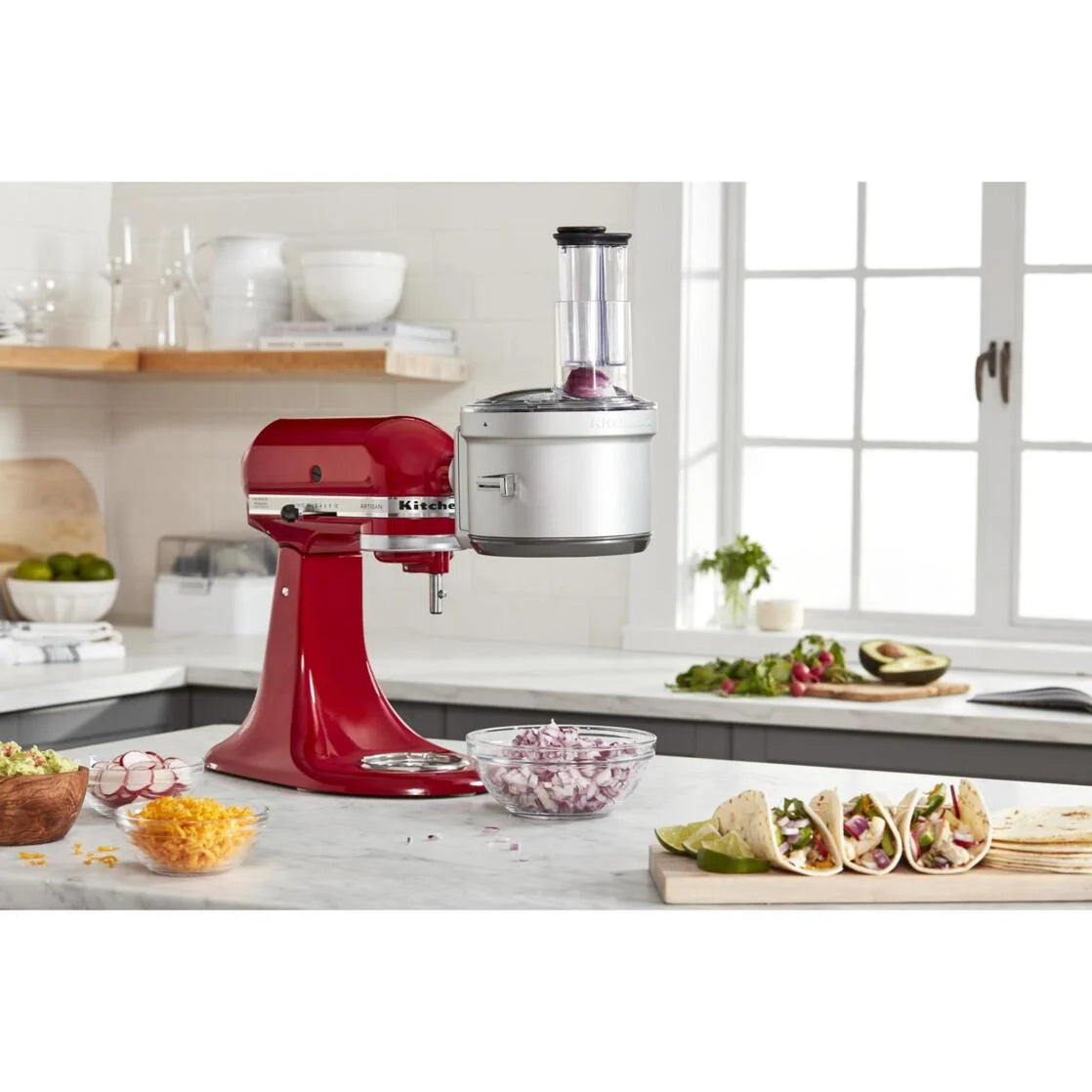 Open Box KitchenAid Food Processor Attachment with Commercial Style Dicing Kit, Gray, KSM2FPA