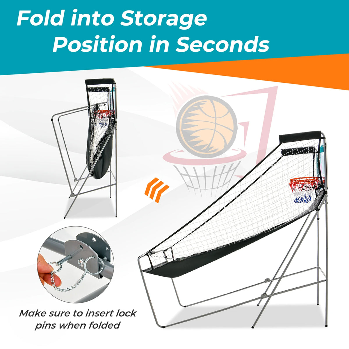 Costway Dual Shot Basketball Arcade Game with 8 Game Modes Electronic Scoring Blue