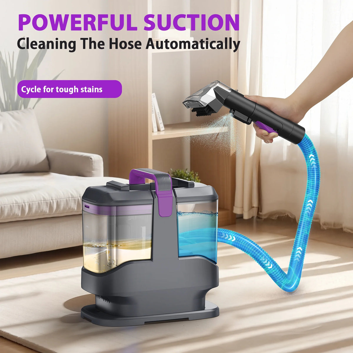 INSE Portable Carpet and Upholstery Vacuum Cleaner, Includes 8.5oz Stain Lifter