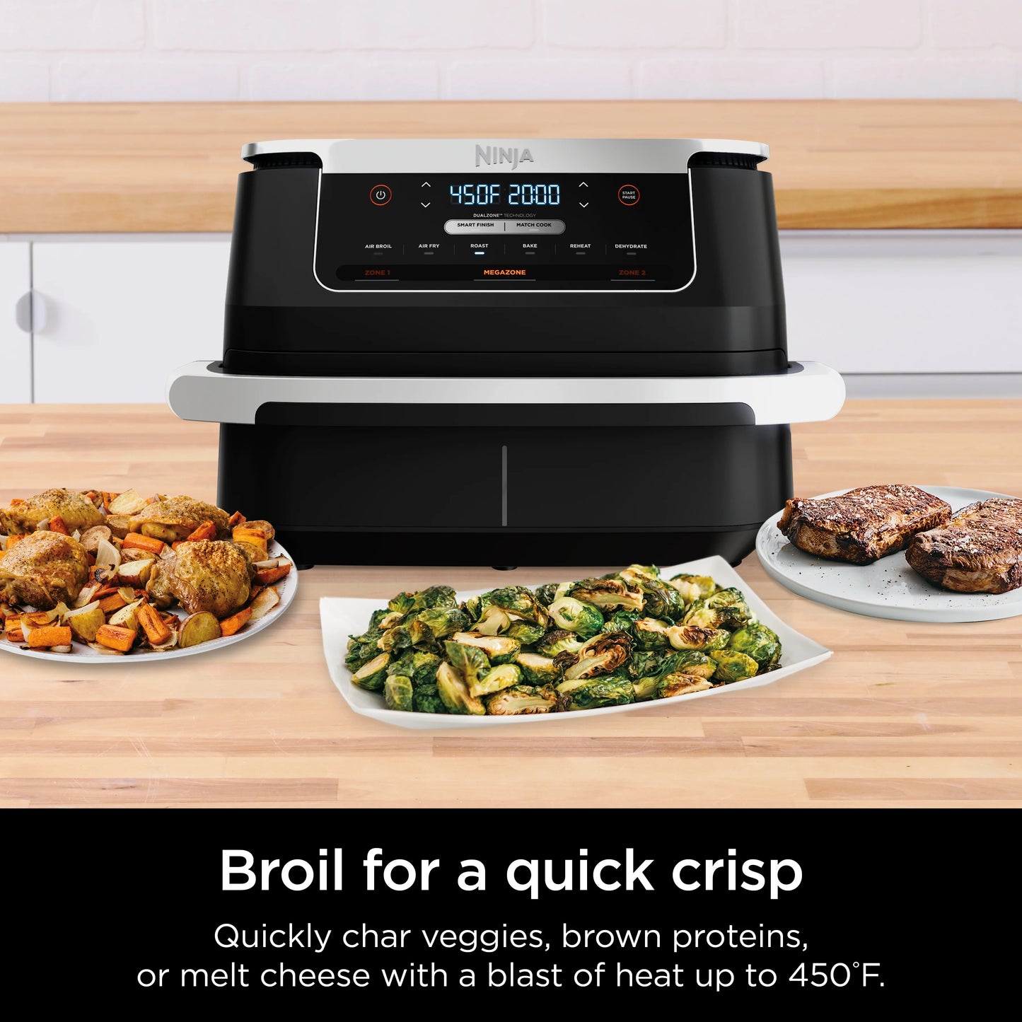 Ninja Foodi DualZone FlexBasket Air Fryer with 7-qt MegaZone