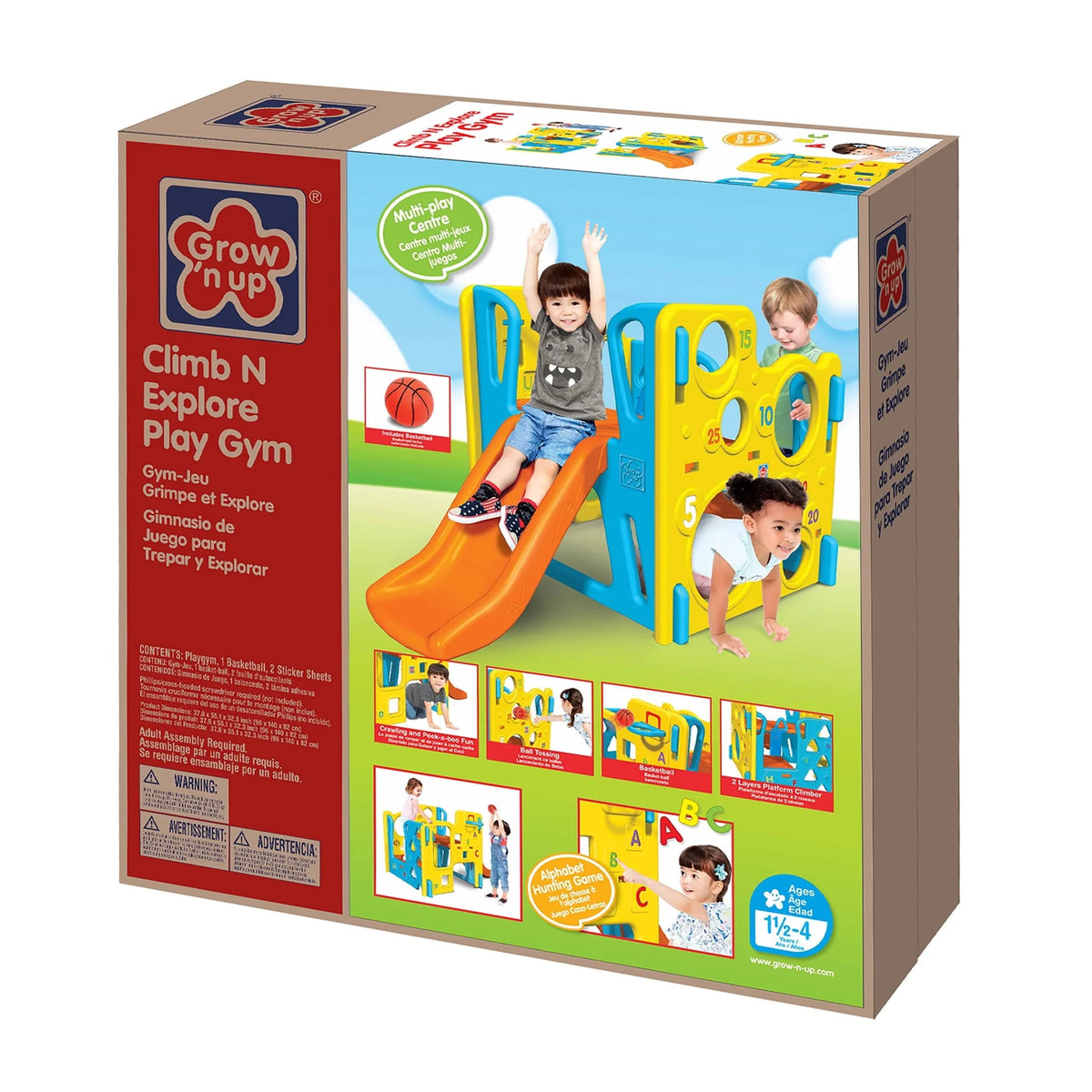 Grow'n up Climb & Slide Play Gym Outdoor/Indoor Use Ages 1.5 Years to 4 Years