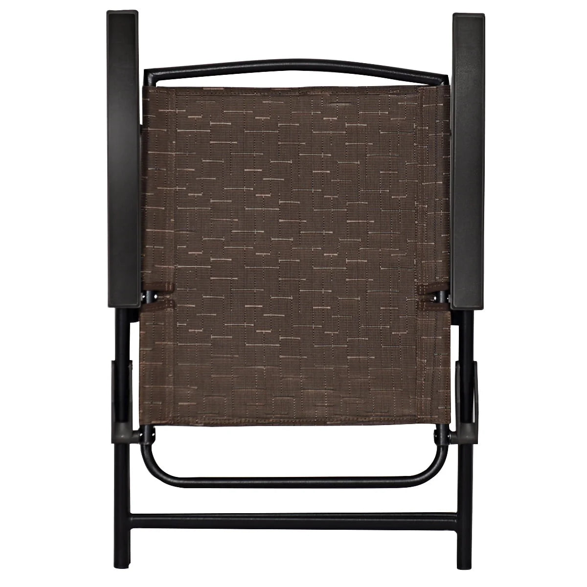 Topbuy Set of 4 Folding Sling Chairs Steel Armrest Patio Garden Pool Adjustable Back
