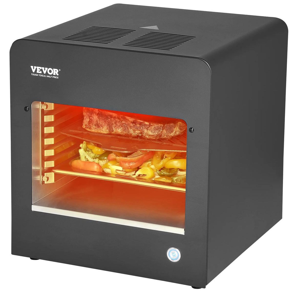VEVOR Electric Steak Grill, 1800W Smokeless Infrared Electric Broiler, 1450��F Stainless Steel Steak Cooker with 6-Tier Adjustable Rack, Electric Infrared Grill for BBQ, Toast, Grill, Indoor