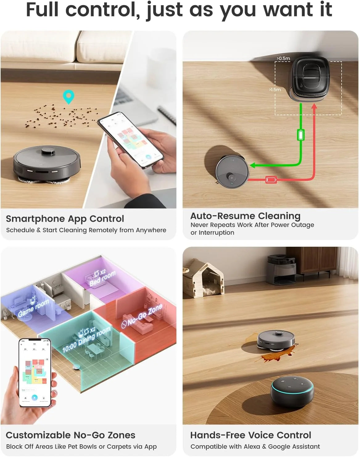 Lefant M3L Robot Vacuum and Mop, 12000Pa Suction, All-in-One Base Station, Anti-Tangle Brushes & Dual Spinning Mop, Self-Emptying & Refilling, LIDAR Navigation