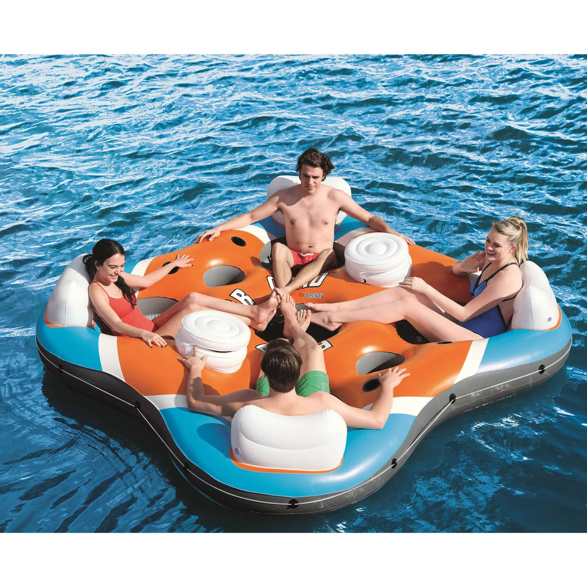 Bestway Rapid Rider 4 Person River Lake Raft and Intex Electric Air Pump