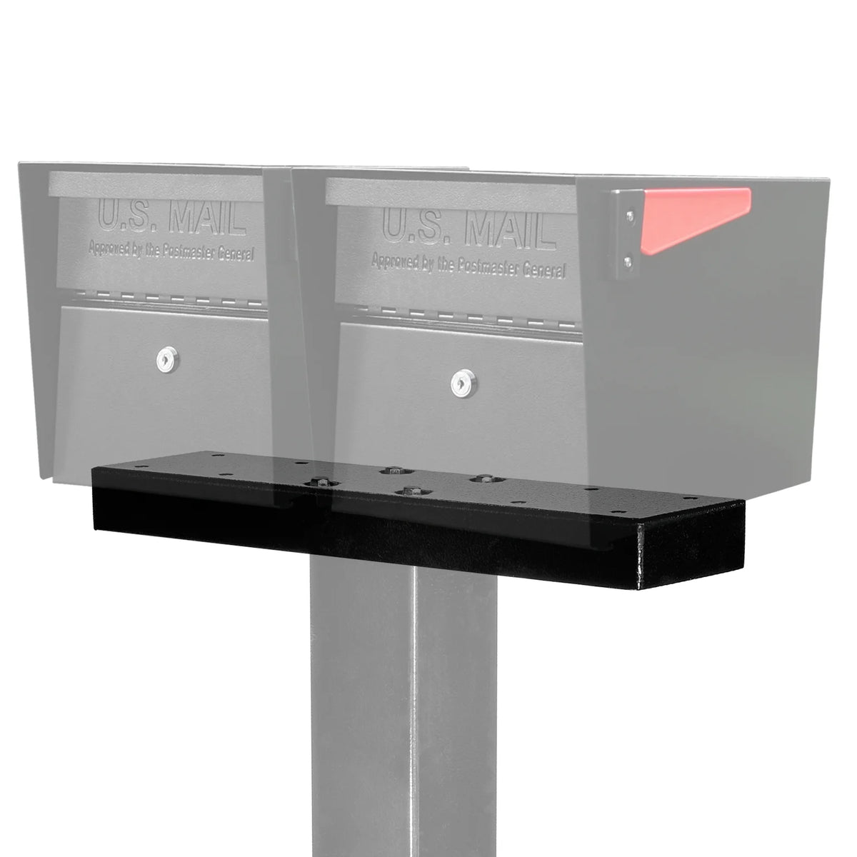 Mail Manager X2 Locking Mailbox Combo Kit with In-Ground Post, Black, 2 Compartment High Security Cluster